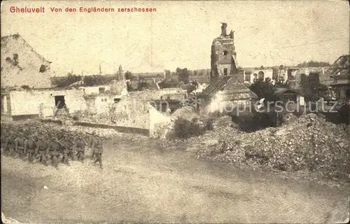 Geluveld von den Englaendern zerschossen Truemmer 1. Weltkrieg Kriegserinnerungskarte /  /