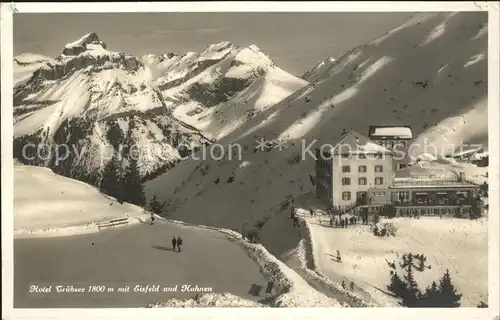 Engelberg OW Hotel Truebsee mit Eisfeld und Hahnen Kat. Engelberg