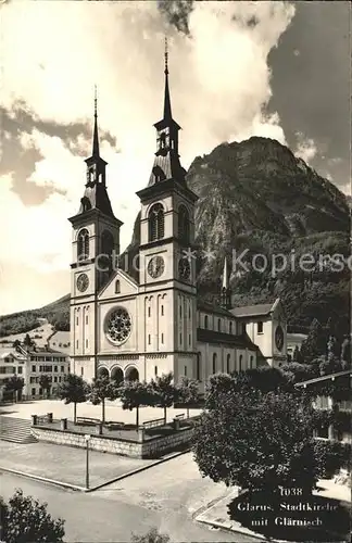 Glarus GL Stadtkirche mit Glaernisch Kat. Glarus