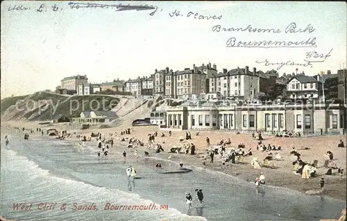 Bournemouth UK West Cliff and Sands Beach Kat. Bournemouth