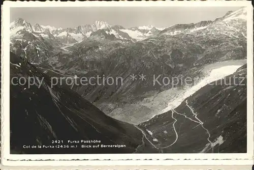 Furkapass mit Blick auf Berneralpen / Furka /Rg. Gletsch