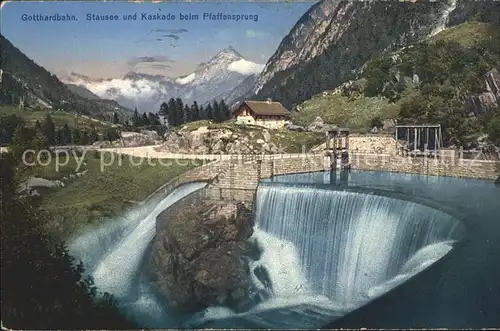 Gotthardbahn Stausee und Kaskade beim Pfaffensprung Kat. Eisenbahn