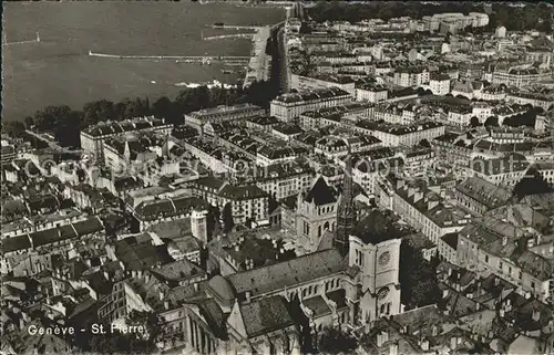 Geneve GE Panorama et Cathedrale St Pierre Kat. Geneve