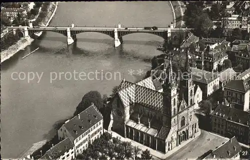 Basel BS Fliegeraufnahme Muenster Wettsteinbruecke Kat. Basel