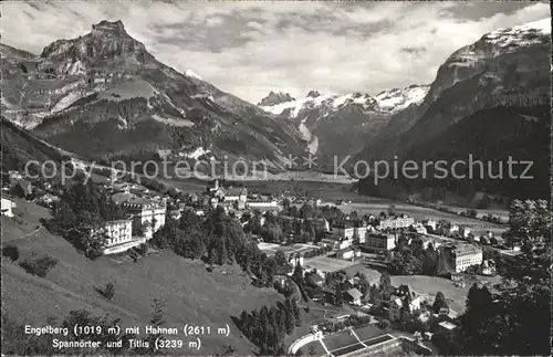 Engelberg OW mit Hahnen Spannoerter und Titlis Kat. Engelberg