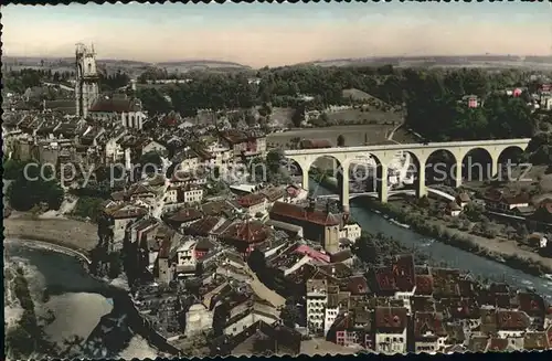 Fribourg FR Vue aerienne Viaduct Kat. Fribourg FR