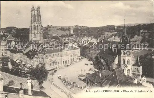 Fribourg FR Place de l Hotel de Ville Panorama Kat. Fribourg FR