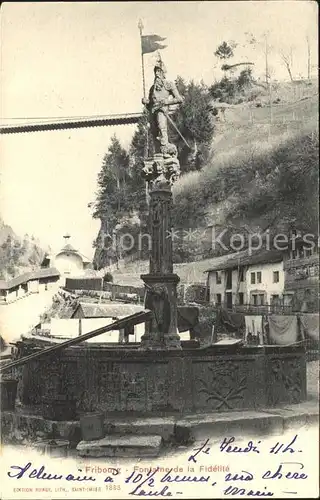 Fribourg FR Fontaine de la Fidelite Kat. Fribourg FR