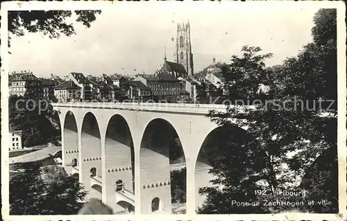 Fribourg FR Pont de Zaehringen et ville Kat. Fribourg FR