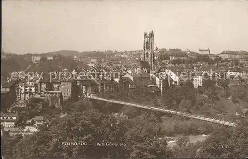 Fribourg FR Vue generale La Cathedrale Kat. Fribourg FR