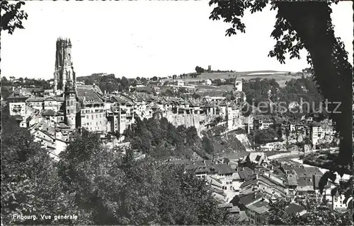 Fribourg FR Vue generale La Cathedrale Kat. Fribourg FR