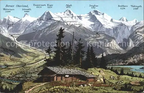 Interlaken BE Berner Oberland Eiger Moench Jungfrau Thunersee Alm / Interlaken /Bz. Interlaken