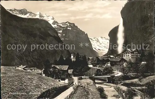 Lauterbrunnen BE mit Staubbachfall Kat. Lauterbrunnen