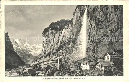 Lauterbrunnen BE mit Staubbachfall Kat. Lauterbrunnen