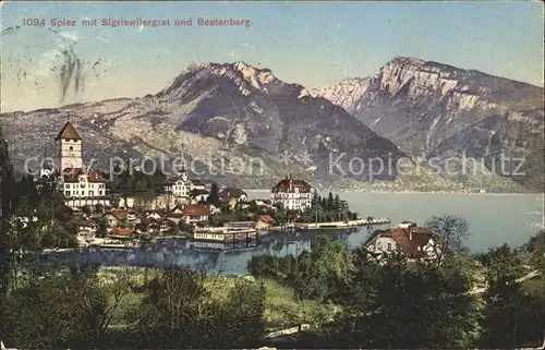 Spiez BE mit Sigriswilergrat und Beatenberg Kat. Spiez