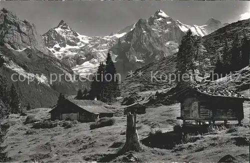 Meiringen Hasliberg Kaltenbrunnen mit Dossenhorn Wellhorn Wetterhorn / Meiringen /Bz. Oberhasli