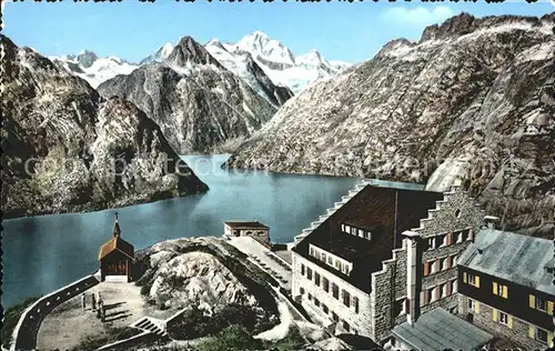 Grimsel Pass Hospiz mit See und Finsteraarhorn  / Grimsel /Rg. Innertkirchen