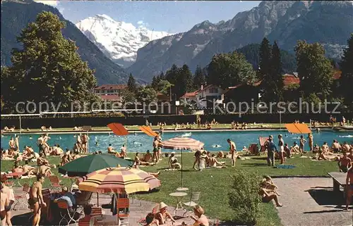 Interlaken BE Strandbad Jungfraublick Kat. Interlaken