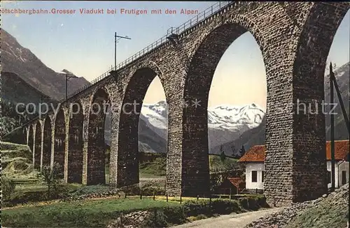 Loetschbergbahn Grosser Viadukt bei Frutigen / Loetschenpass /Rg. Gastere