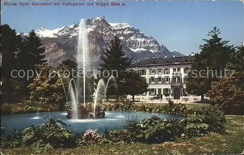 Glarus GL Hotel Glarnerhof Volksgarten Wiggis Kat. Glarus