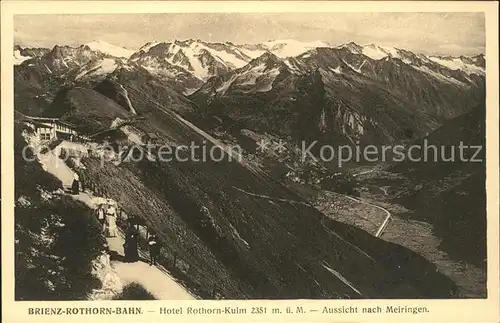 Brienz BE Brienz Rothornbahn Hotel Rothorn Kulm mit Meiringen Kat. Brienz