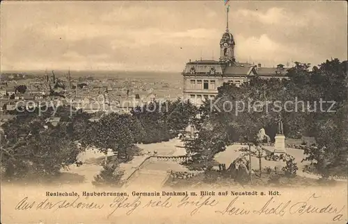 Neustadt Haardt Realschule Hauberbrunnen Germania Denkmal Kat. Neustadt an der Weinstr.