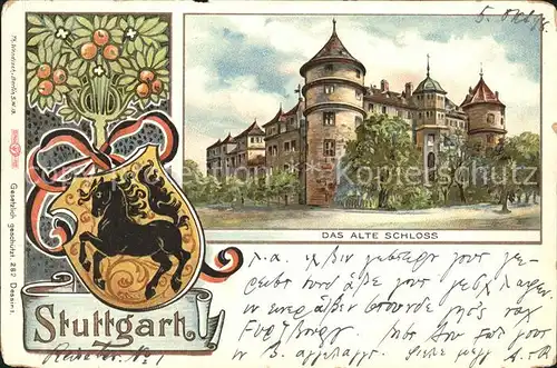 Stuttgart Altes Schloss Wappen Deutsche Reichspost Kat. Stuttgart