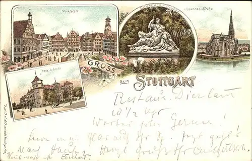 Stuttgart Marktplatz Eberhard Gruppe Skulptur Johanneskirche Altes Schloss Kat. Stuttgart