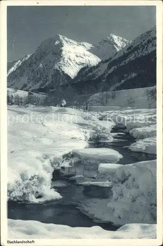 Klosters GR Winterliche Bachlandschaft bei Monbiel Kat. Klosters