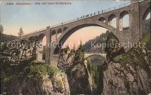 Albulabahn Alte und neue Solisbruecke Kat. Albula