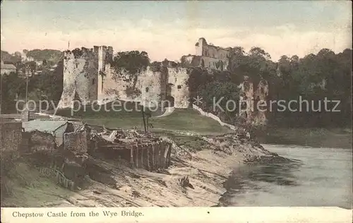 Chepstow Castle Ruins view from the Wye Bridge Kat. Monmouthshire