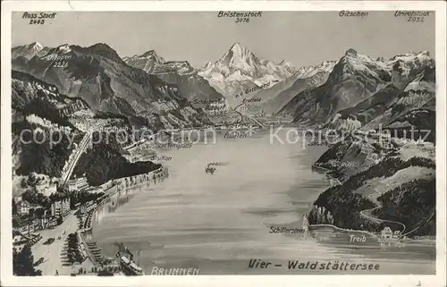 Brunnen Vierwaldstaettersee SZ mit Alpen Panoramakarte