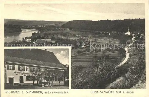 Ober Schwoerstadt Panorama Rhein Gasthaus zum Schwanen