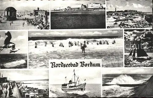 Borkum Nordseebad Strand Segelboot Moewe Promenade / Borkum /Leer LKR