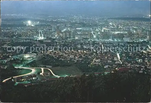 Skopje Skoplje Panorama bei Nacht / ueskueb Uskub /