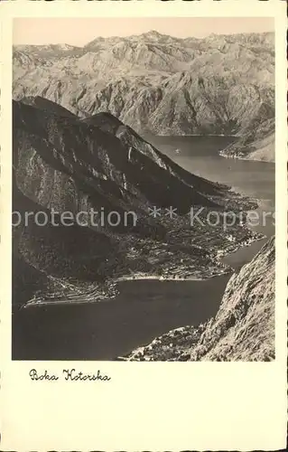 Kotor Montenegro Boka Kotorska Panorama Bucht von Kotor Lovcen Gebirge / Montenegro /