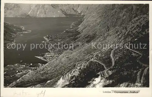 Lovcen Bucht von Kotor Serpentine Gebirge Kat. Montenegro