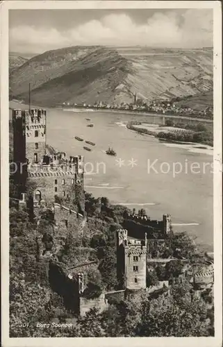 Burg Sooneck Dampfer Lastkahn Kat. Appenheim