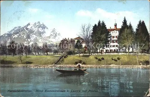 Vierwaldstaettersee SZ Hotel Kastanienbaum Pilatus Boot Kat. Brunnen