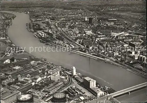 Basel BS Fliegeraufnahme Rheinhafen Blick Frankreich Deutschland Kat. Basel