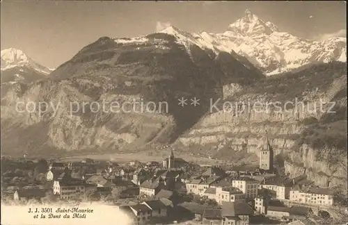 Saint Maurice VS et la Dent du Midi Kat. Sankt Moritz Wallis