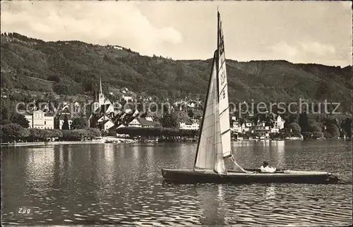 Zug ZG Partie am Zugersee Segelboot Kat. Zug