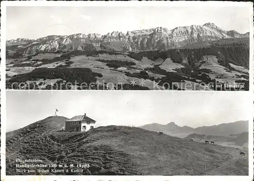 Hundwilerhoehe mit Blick zum Hohen Kasten Fliegeraufnahme