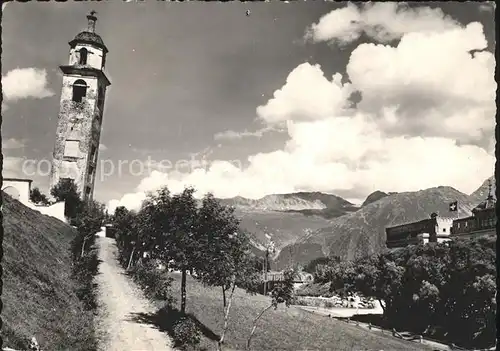 St Moritz GR Engadiner Kulm Hotels und Parks mit schiefem Turm Kat. St Moritz