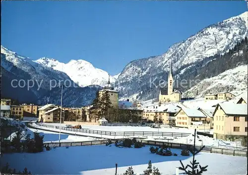 Zernez GR Kirche Ortsansicht  Kat. Zernez