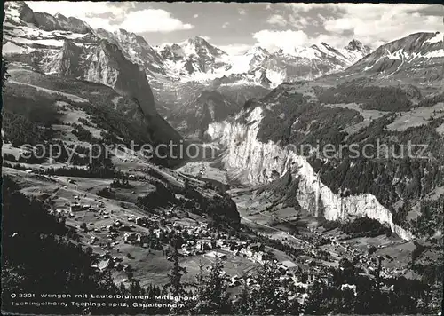 Wengen BE Lauterbrunnen Mittaghorn Tschingelhorn Tschingelspitz Gspaltenhorn Kat. Wengen