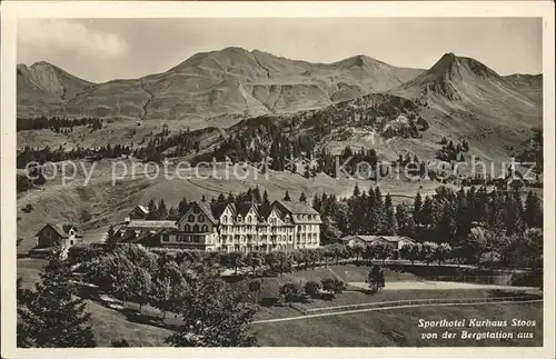 Stoos SZ Sporthotel Kurhaus Stoos von der Bergstation aus Kat. Stoos