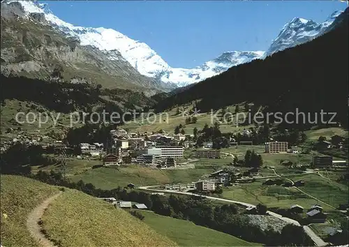 Leukerbad mit Balmhorn Gitzifurgge Ferdenrothorn Kat. Loeche les Bains