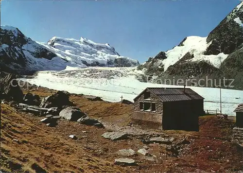 Cabane de Panossiere sur Fionnay et le Grand Combin Kat. Grand Combin