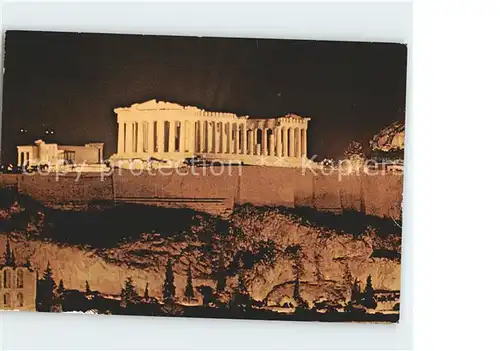 Athen Griechenland Akropolis bei Nacht Kat. 